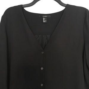 Black button down shirt/tunic